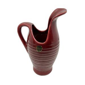 Vintage  Camark Pottery Red Ewer Jug Made in USA